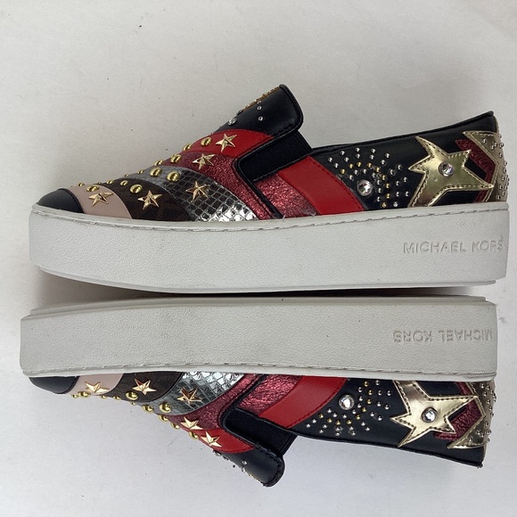 MICHAEL KORS Trent Embellished Mettallic Loafers  Size 5.5 - Picture 4 of 6